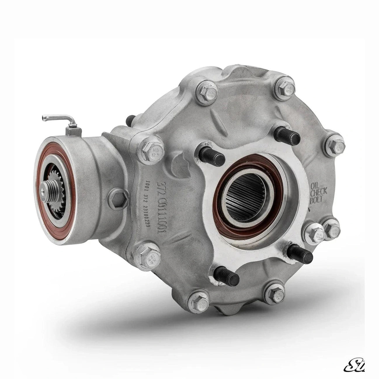 Left side view of the upgraded rear differential for Honda Rancher 420.