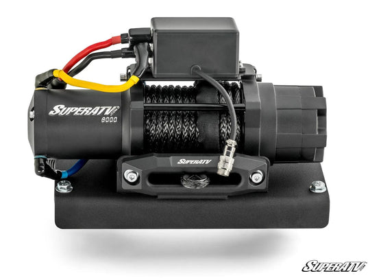 Front view of the Kawasaki Mule ready fit winch.