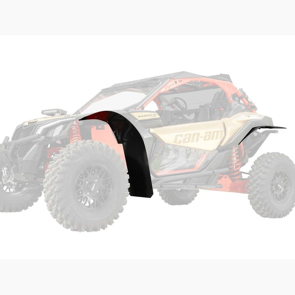 Product display of the Can-Am Maverick X3 low profile fender flares.