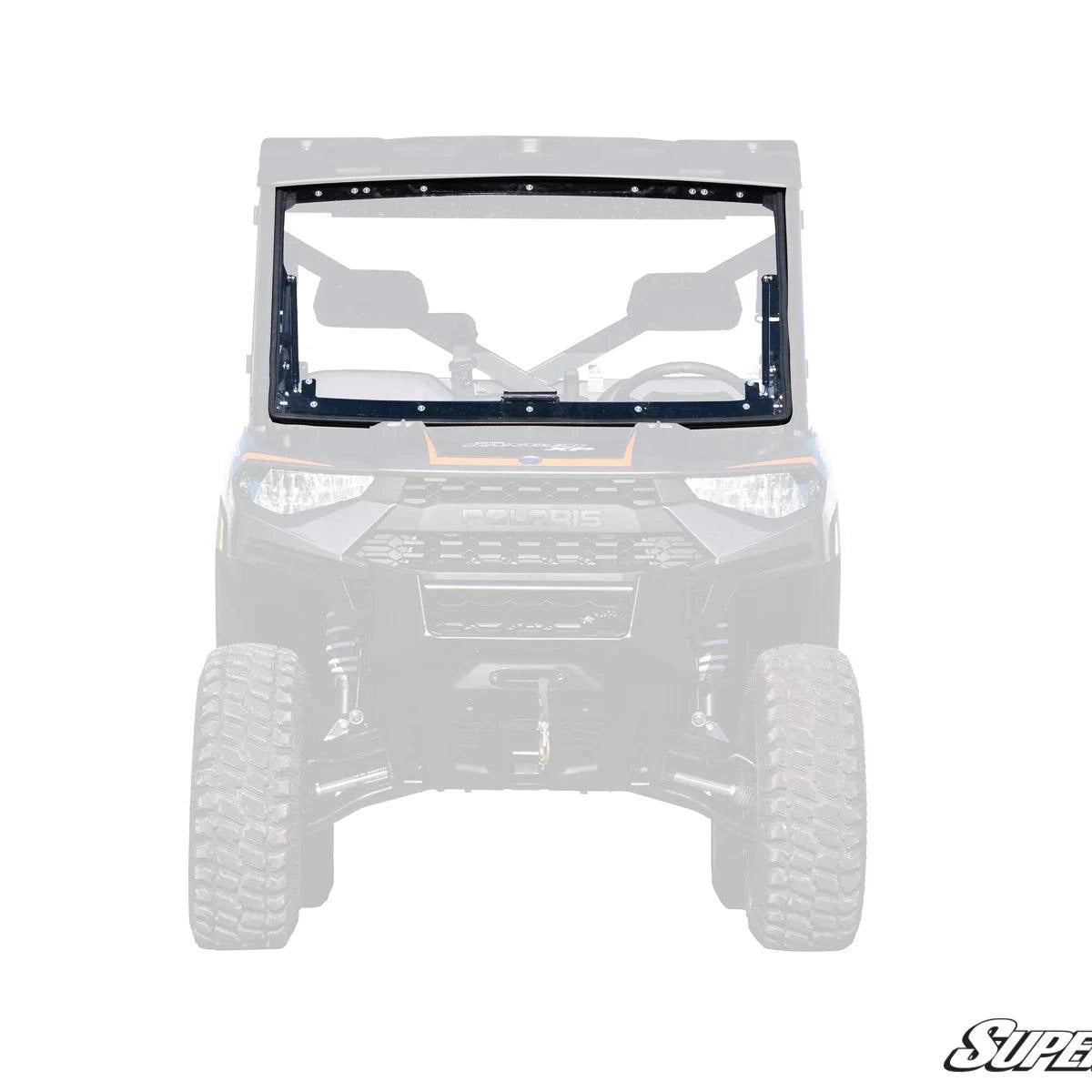 Product display of the Polaris Ranger 1000 flip out windshield.