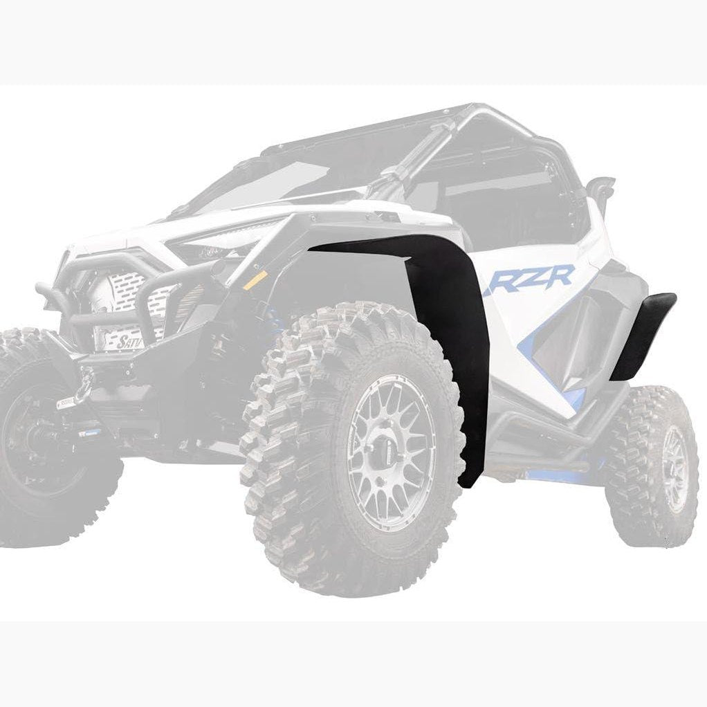 Product display of the low profile fender flares for a Polaris RZR Pro R.