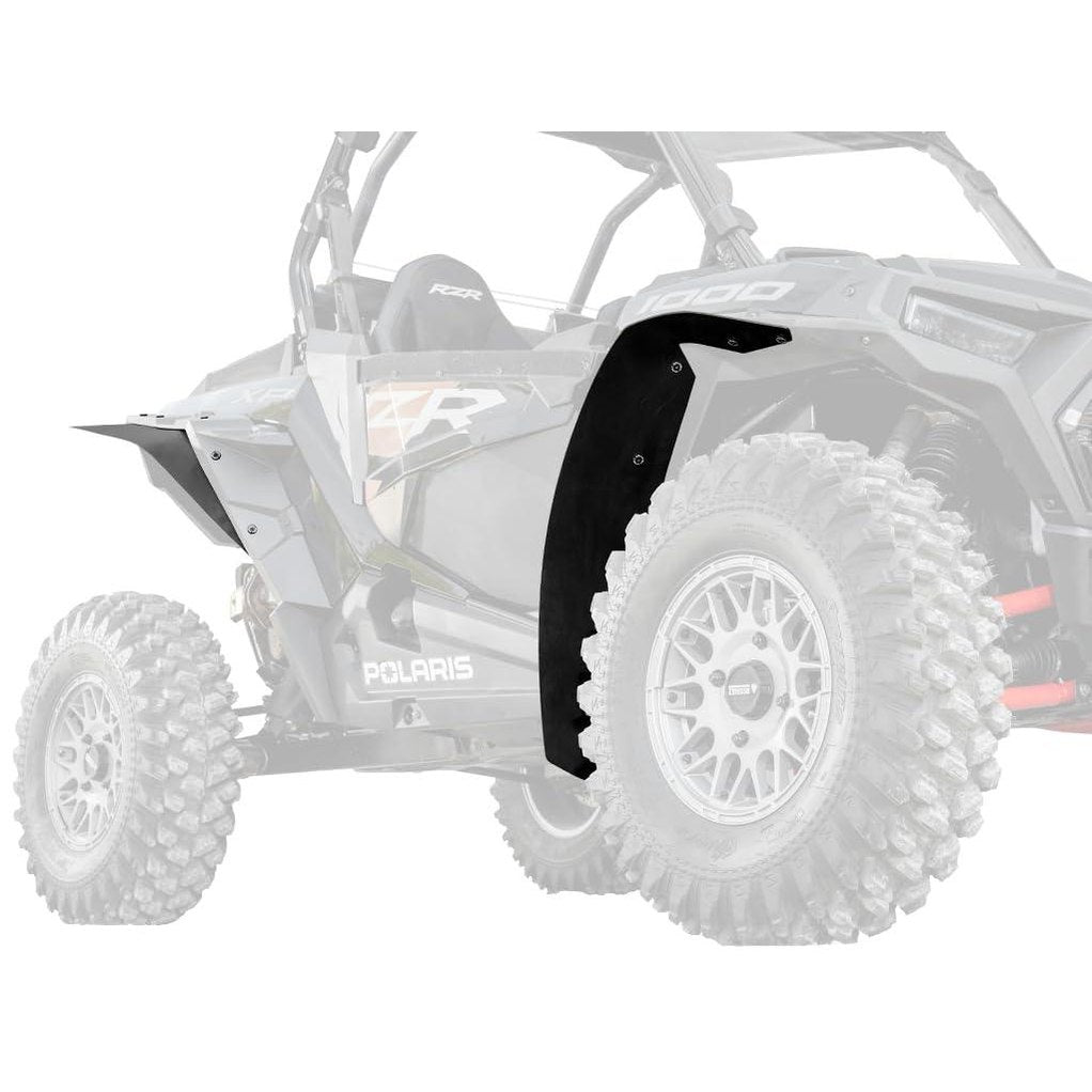 Product display of the fender flares for a Polaris RZR Turbo S.