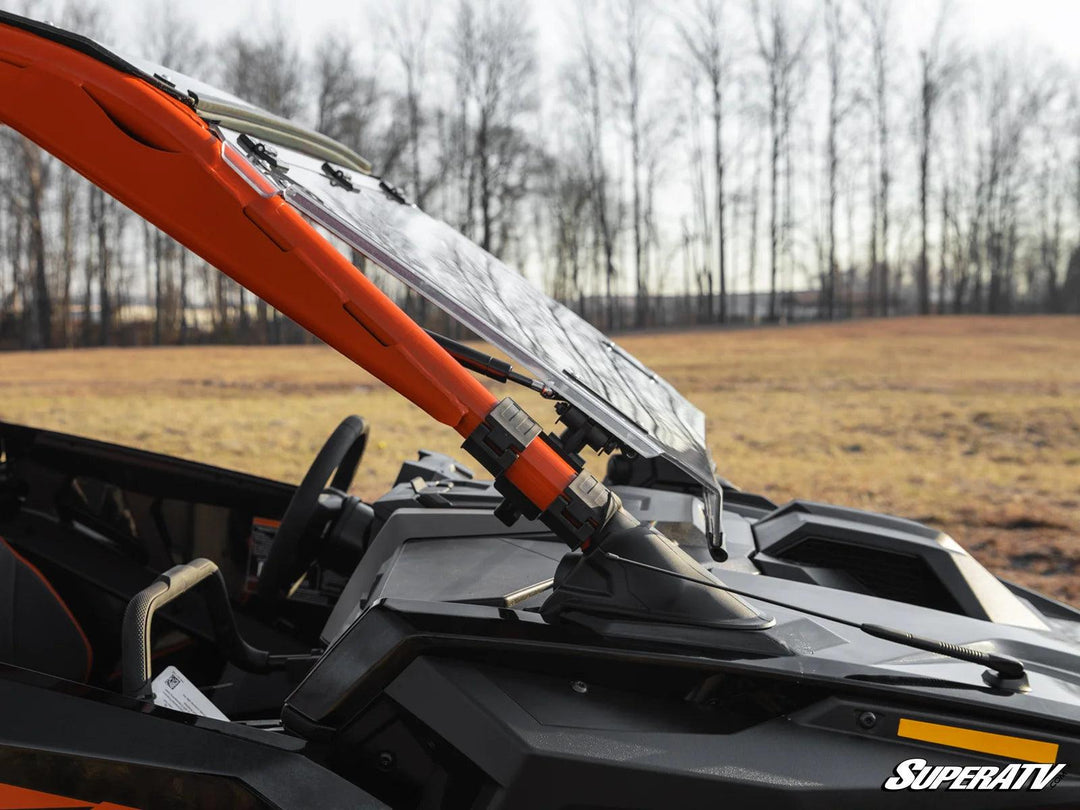 Polaris RZR Turbo R Scratch-Resistant Flip Windshield - Steel Steeds