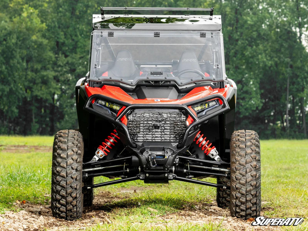 rzr xp windshield showcased on a polaris xp