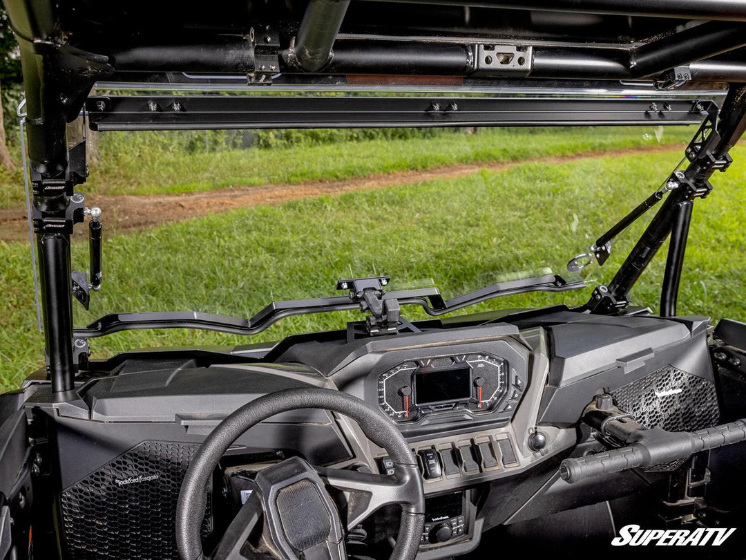 windshield showcased from the inside of a polaris rzr xp